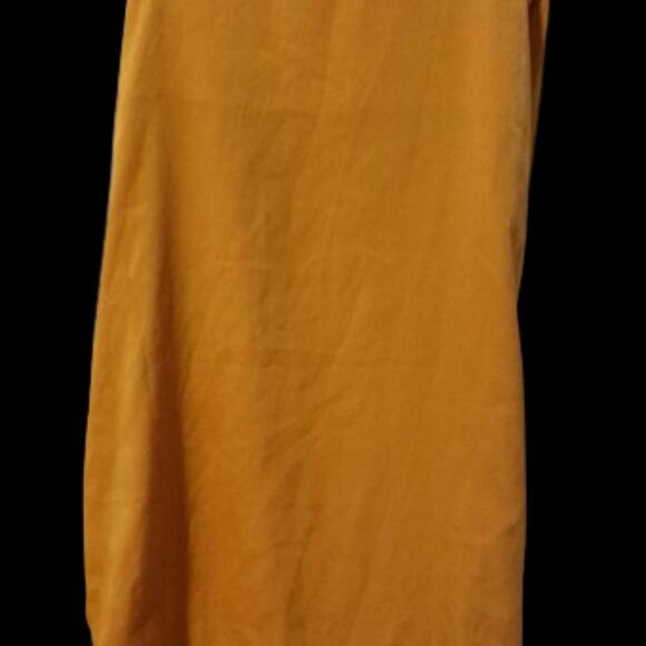 ๐ผ J.O.A. Mustard Yellow Drape Wrap Midi Dress โ Size S ๐ผ - Picture 3 of 4